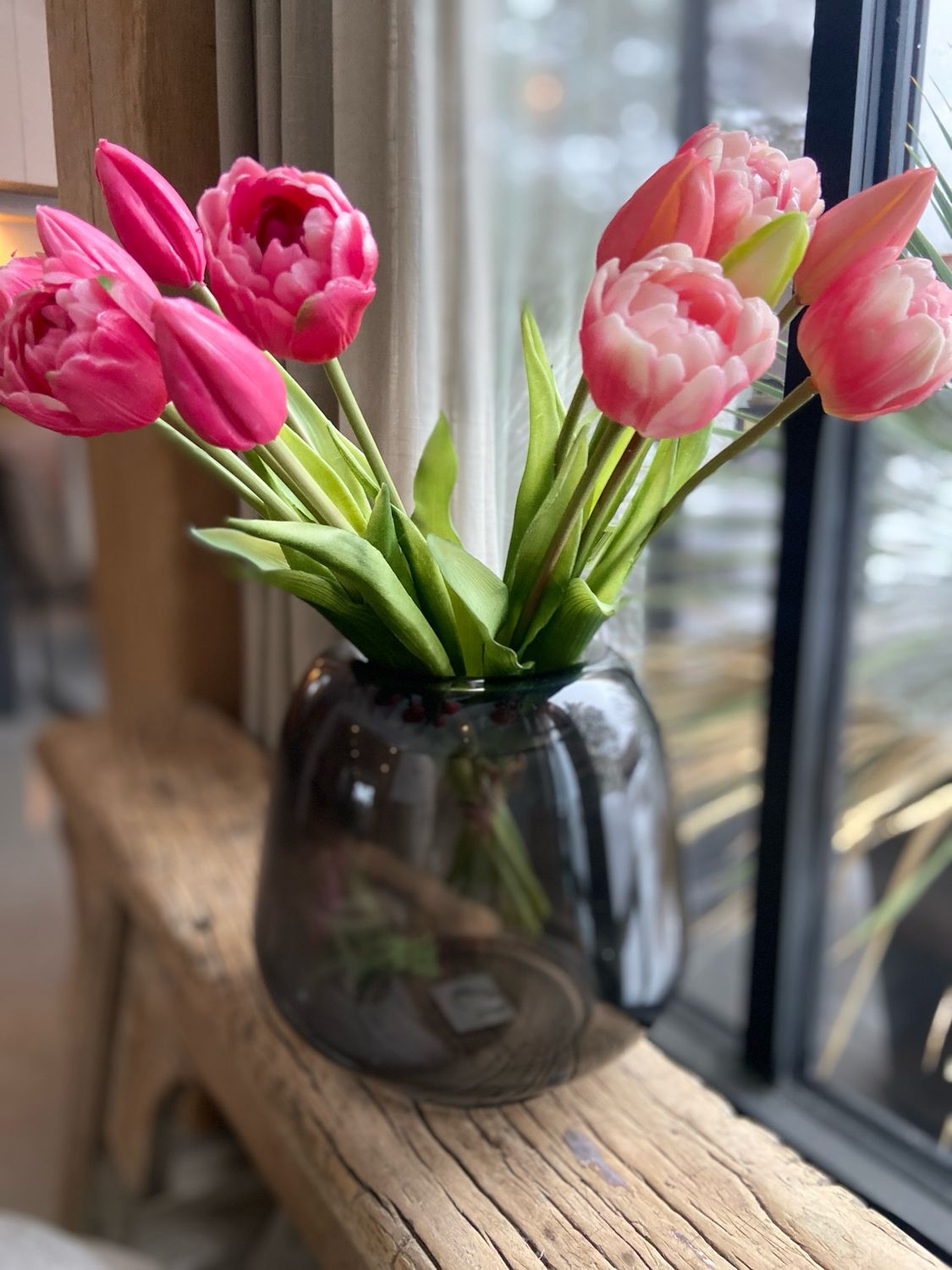 Tulpenvaas donkergrijs