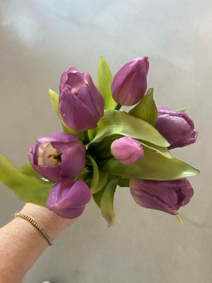 Kunsttulpen real touch boeket paars 31 cm