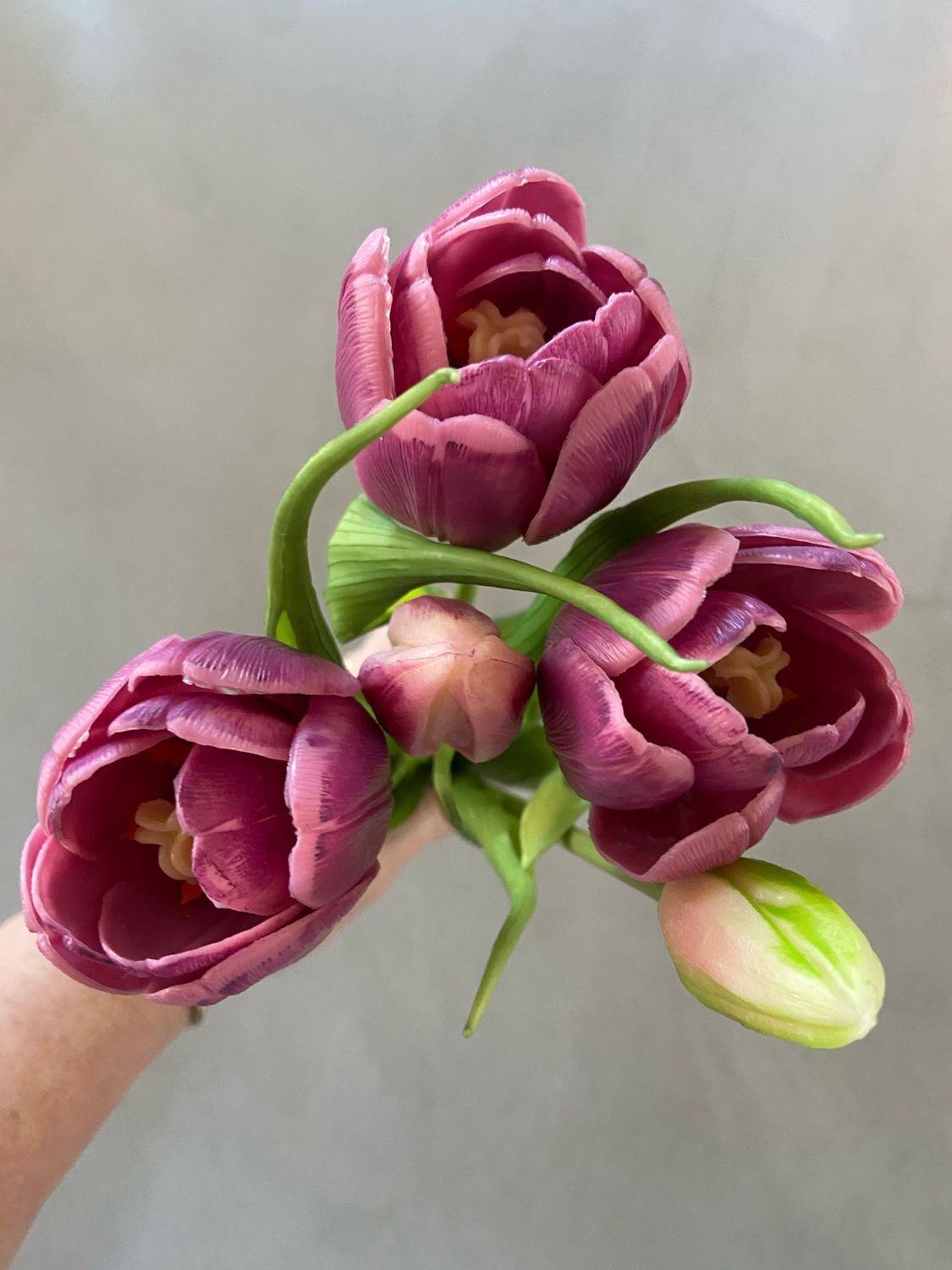 Kunsttulpen real touch bush mauve 43 cm