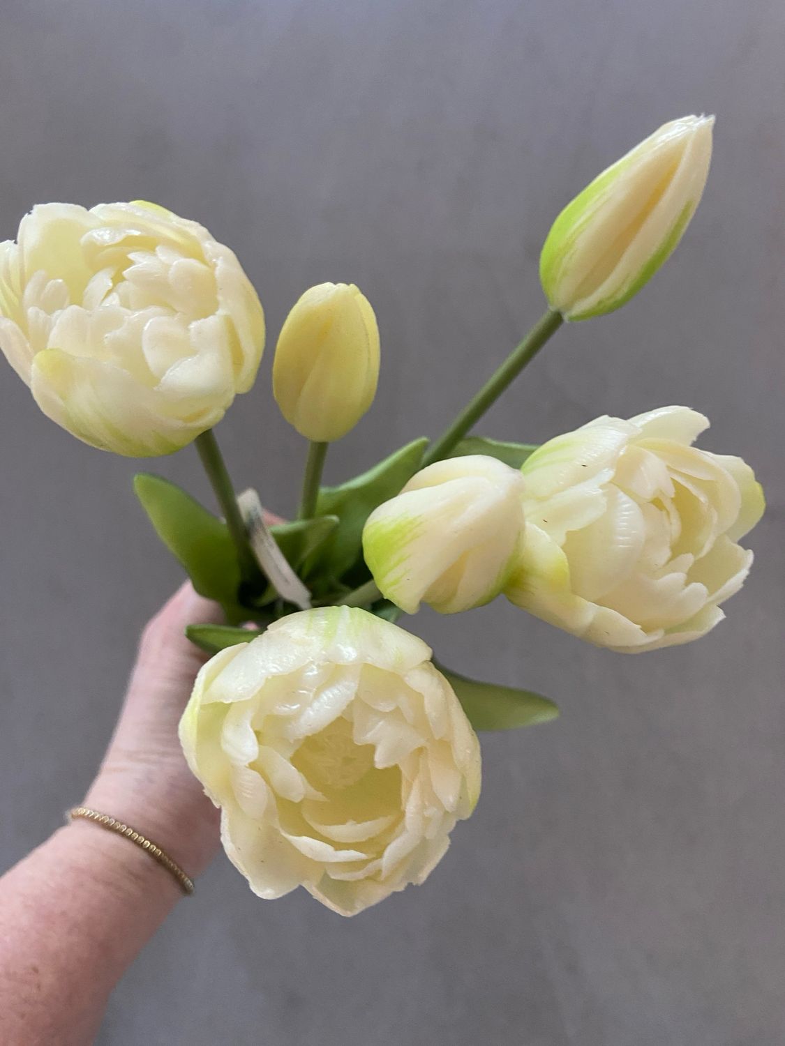 Kunsttulpen real touch pioen wit 40 cm