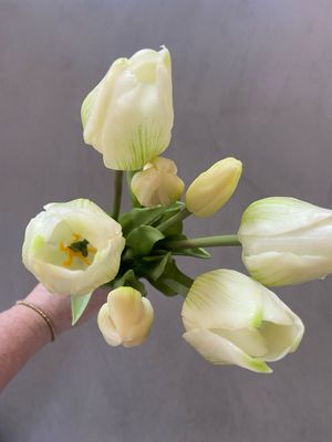 Kunsttulpen real touch boeket wit 47 cm