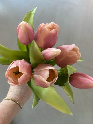 Kunsttulpen real touch boeket lila/roze 31 cm
