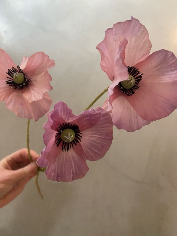 Silk-ka zijde tak papaver lila 78 cm