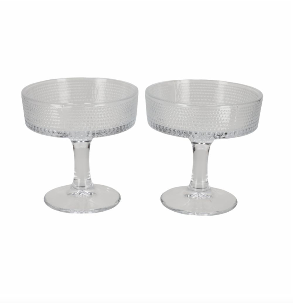 Cocktailglazen ribbel S/2
