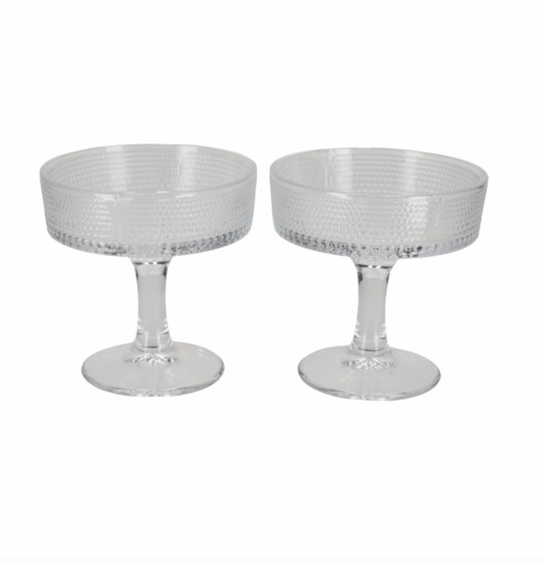 Cocktailglazen ribbel S/2