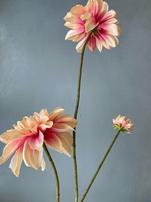 Zijden dahliatak 83 cm - zalm