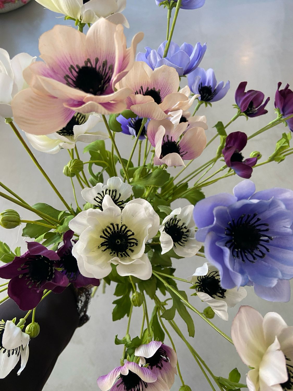 Anemone roze 80 cm