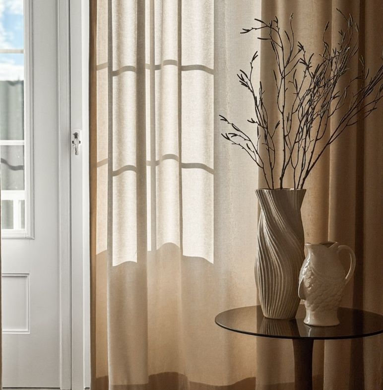 Aardewerk vaas beige M