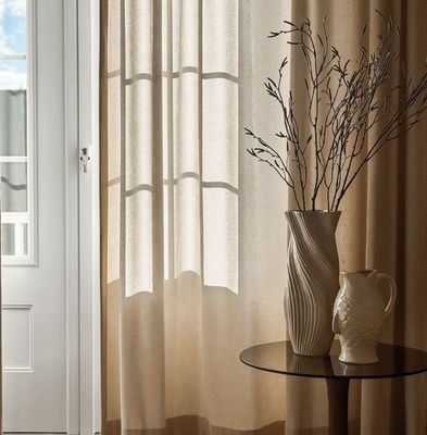 Aardewerk vaas beige L