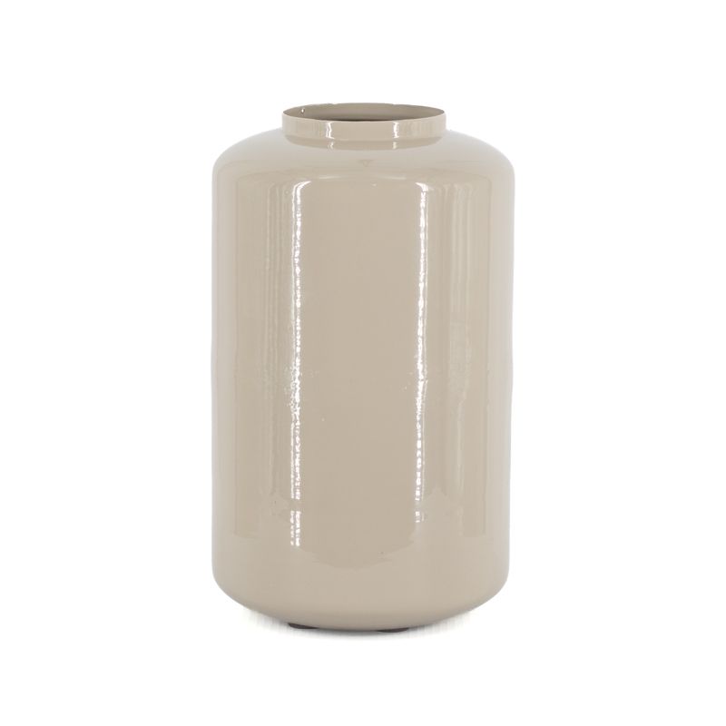 Metalen vaas glossy beige S