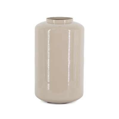 Metalen vaas glossy beige S