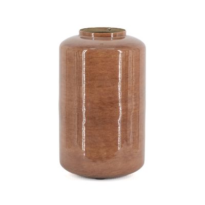 Metalen vaas glossy amber S