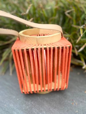 Touw windlicht oranje