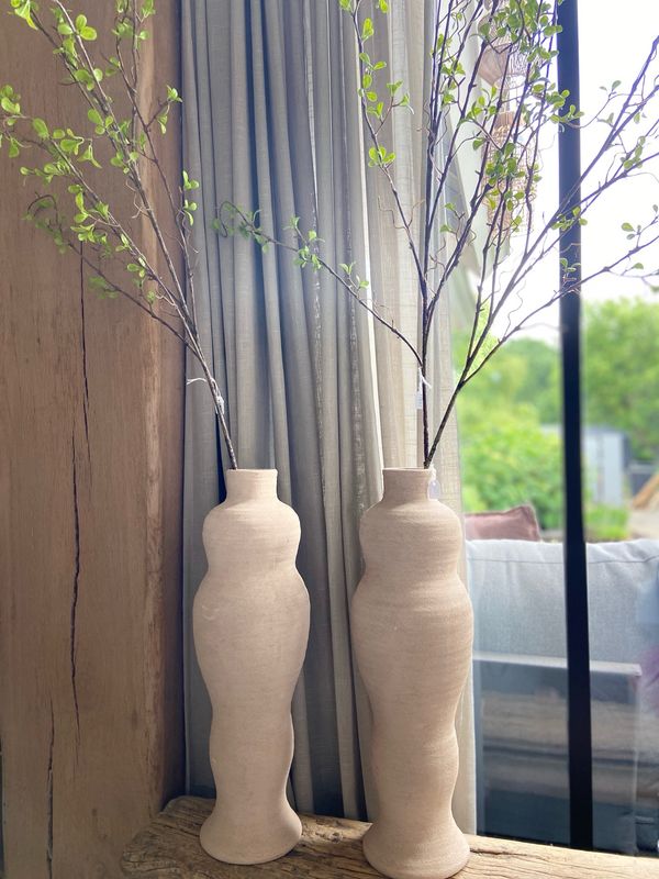 Organische vaas beige