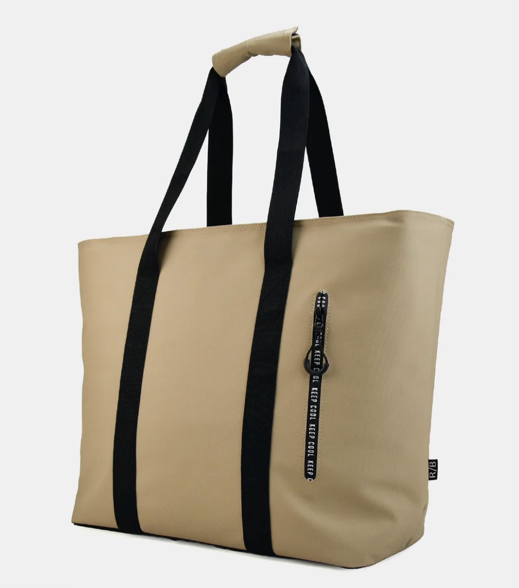 Cooler Strandtas met koelvak cappucino