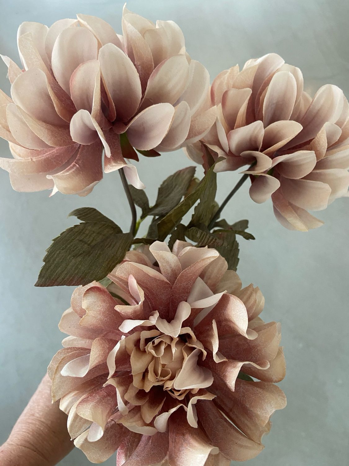 Dahlia crème / oud roze 58 cm