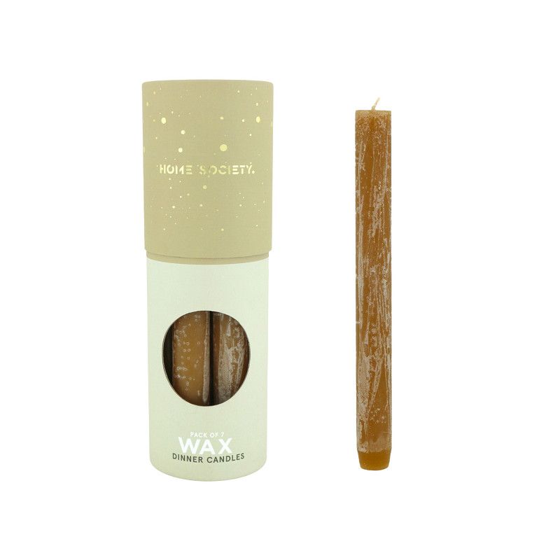 Wax dinerkaarsen set 7 bruin
