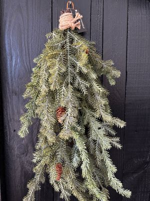 Groene kerst toef dennenappel