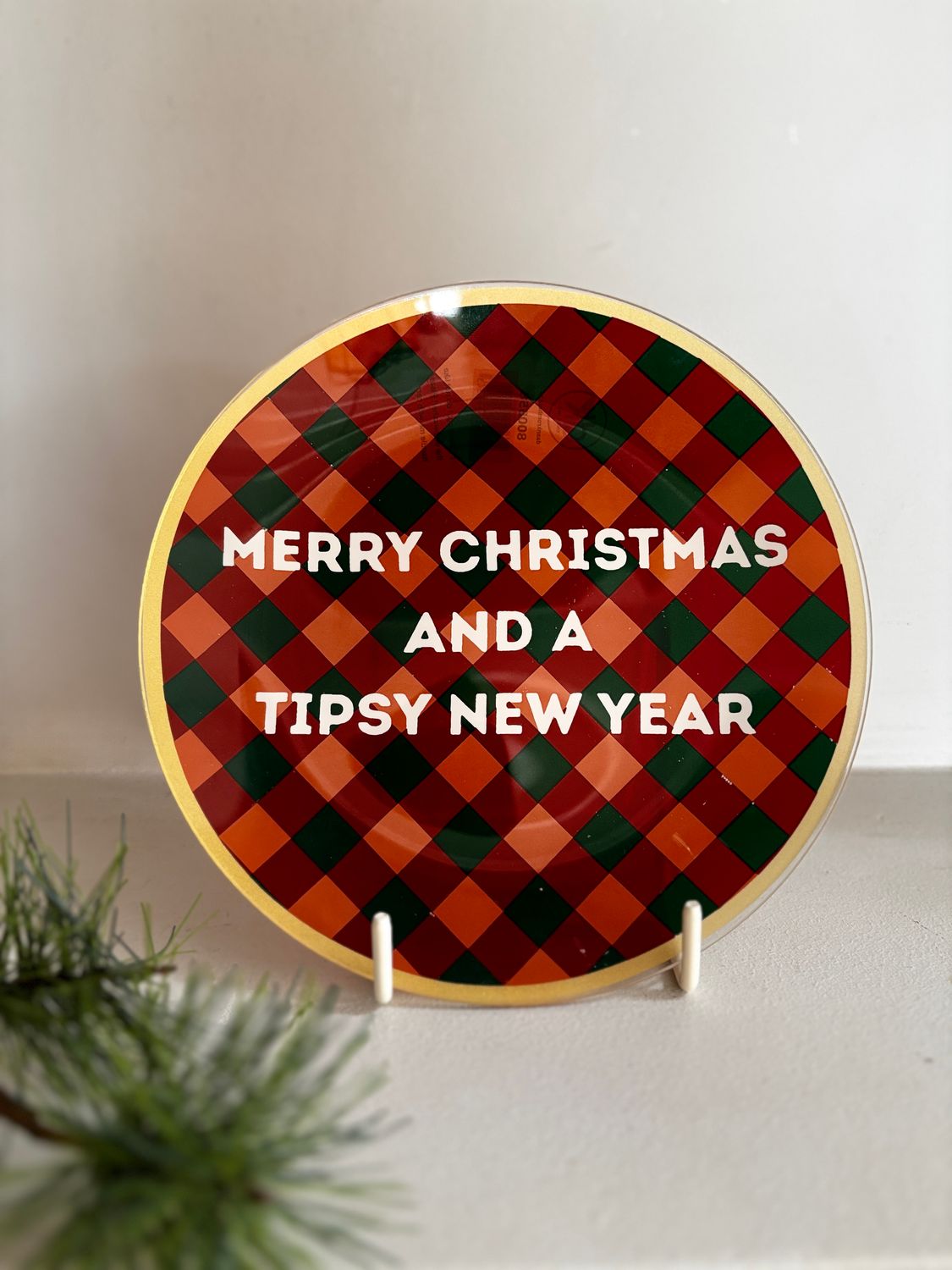 Kerstbordje - Merry christmas, tipsy new year
