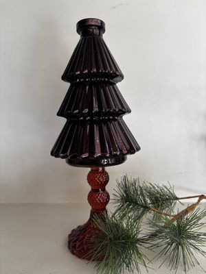 Glazen kerstboompje bruin