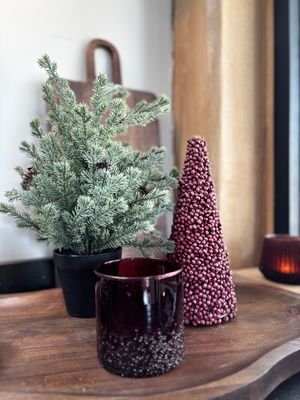 Boom houten kraal burgundy