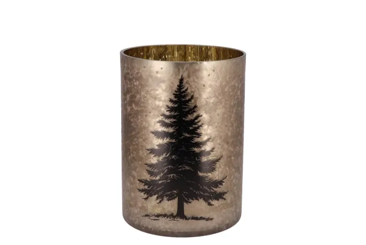 Gouden theelicht Christmas tree 10 x 8,5