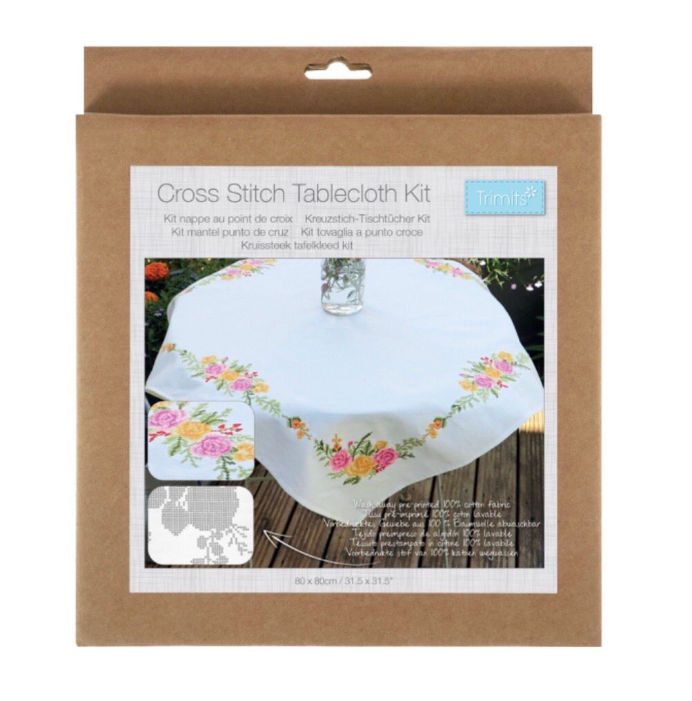 Printed Cross Stitch Tablecloth Kit