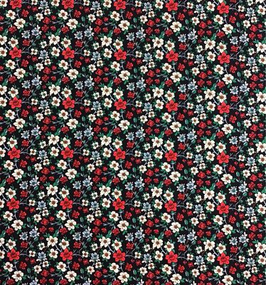 Black Cotton with Flowers