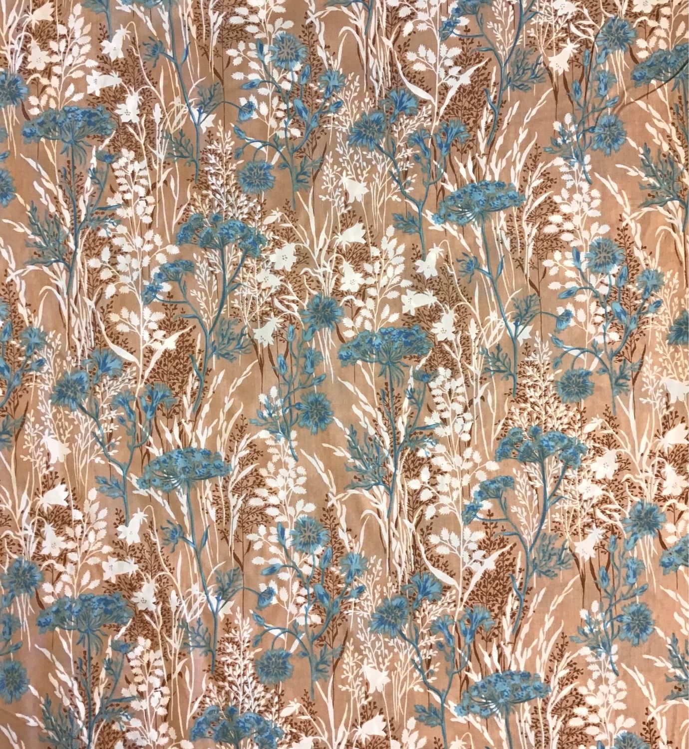 Beige Cotton with Flowers