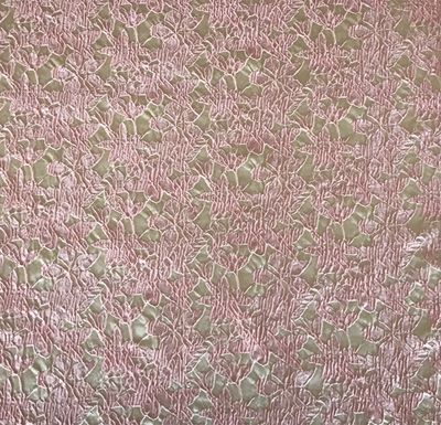 Brocade- Peach Flowers On Beige