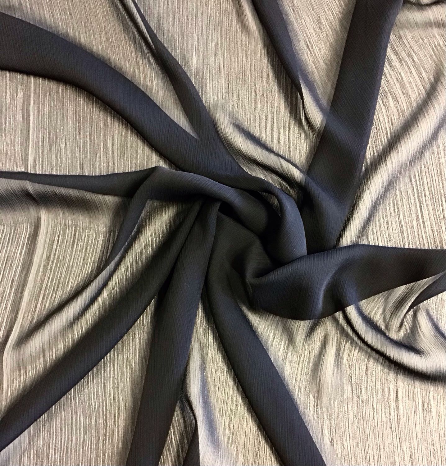 Crinkle Chiffon- Black