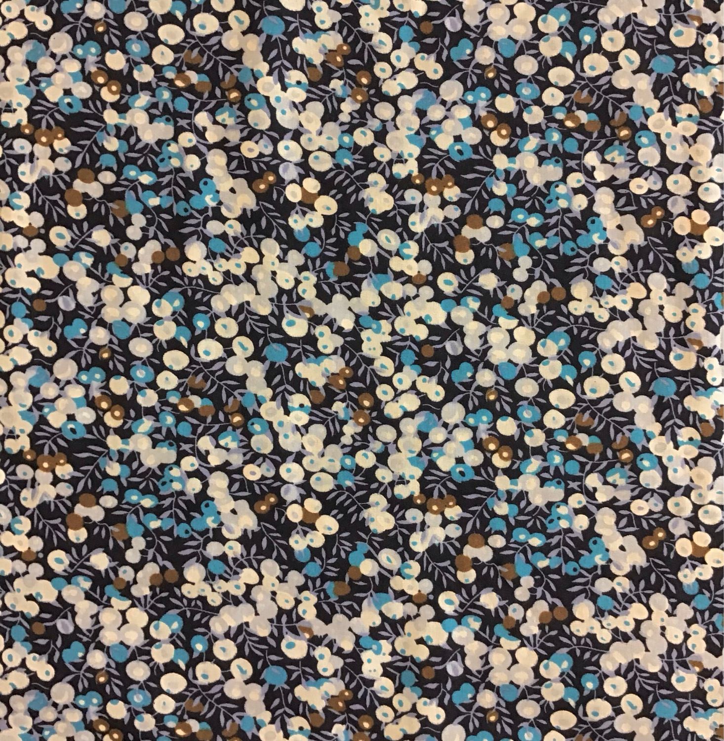 Dress Cotton- Blue/ Brown Berries