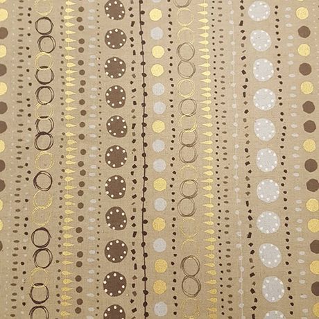 Circles On Taupe Linen Blend