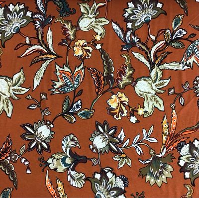Floral On Tobacco Jersey