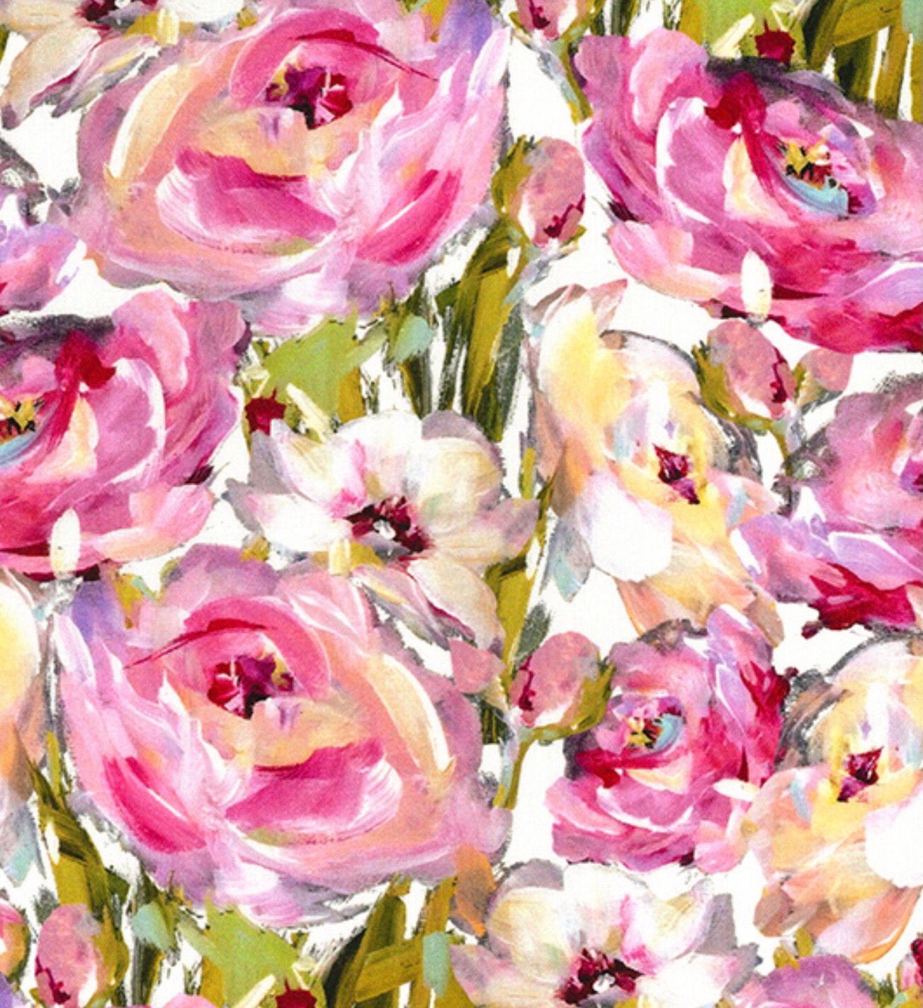 Linen Viscose â Pink Roses
