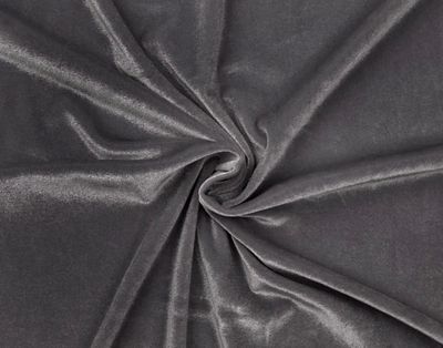 Grey Stretch Velour