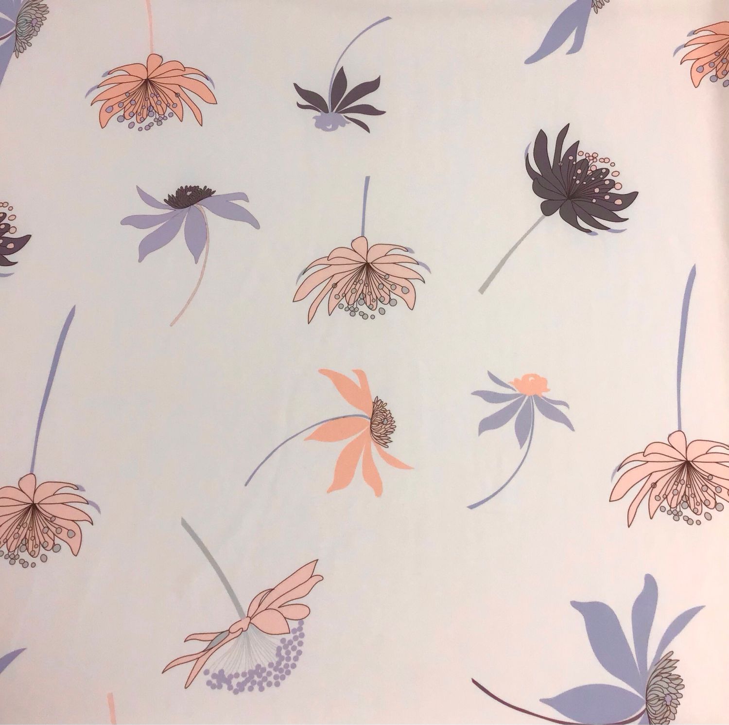 Lightweight Patterned Scuba- Floating Flowers