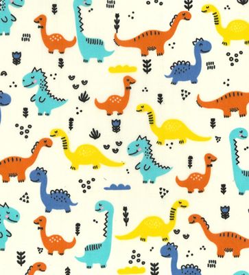 Polycotton- Happy Dinosaurs