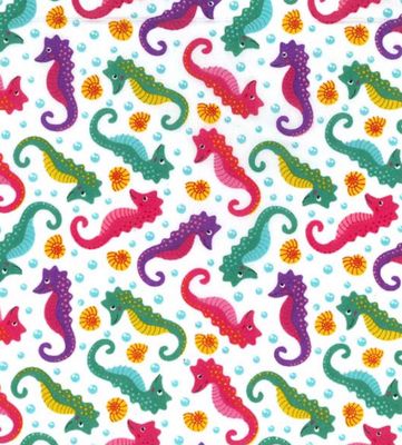 Polycotton- Seahorses