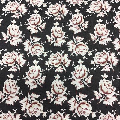 Printed Denim-Flowers on Grey