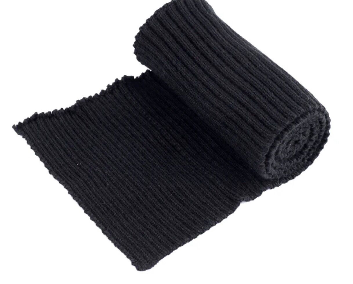 Rib Knit Elastic, thick- Black