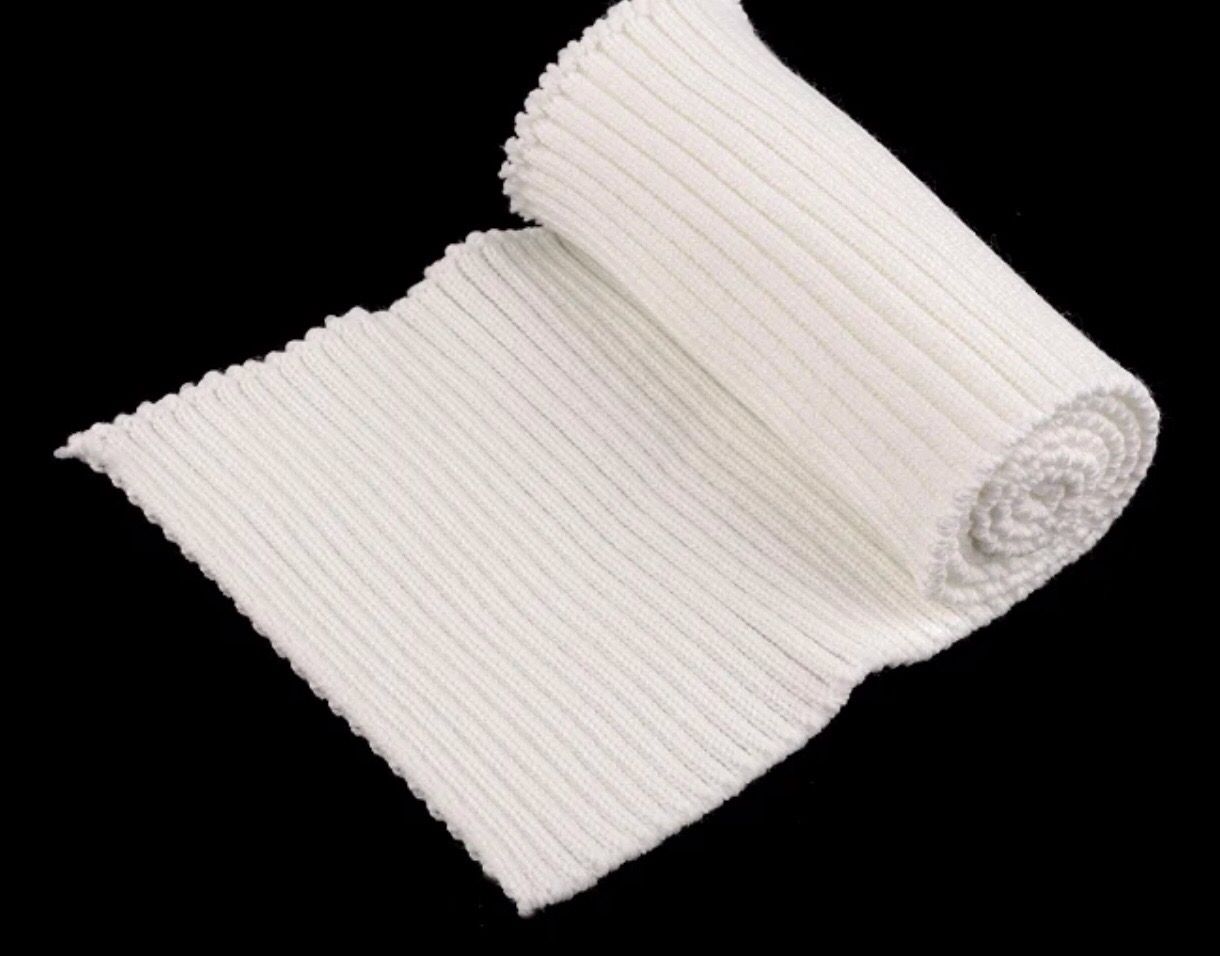 Rib Knit Elastic, thick- Cream Lightest