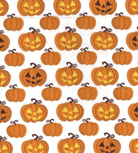 Pumpkins On White Polycotton