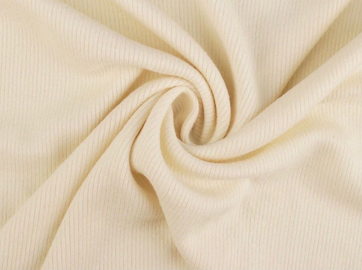 Ribbed Cotton Knit- Creamy Light