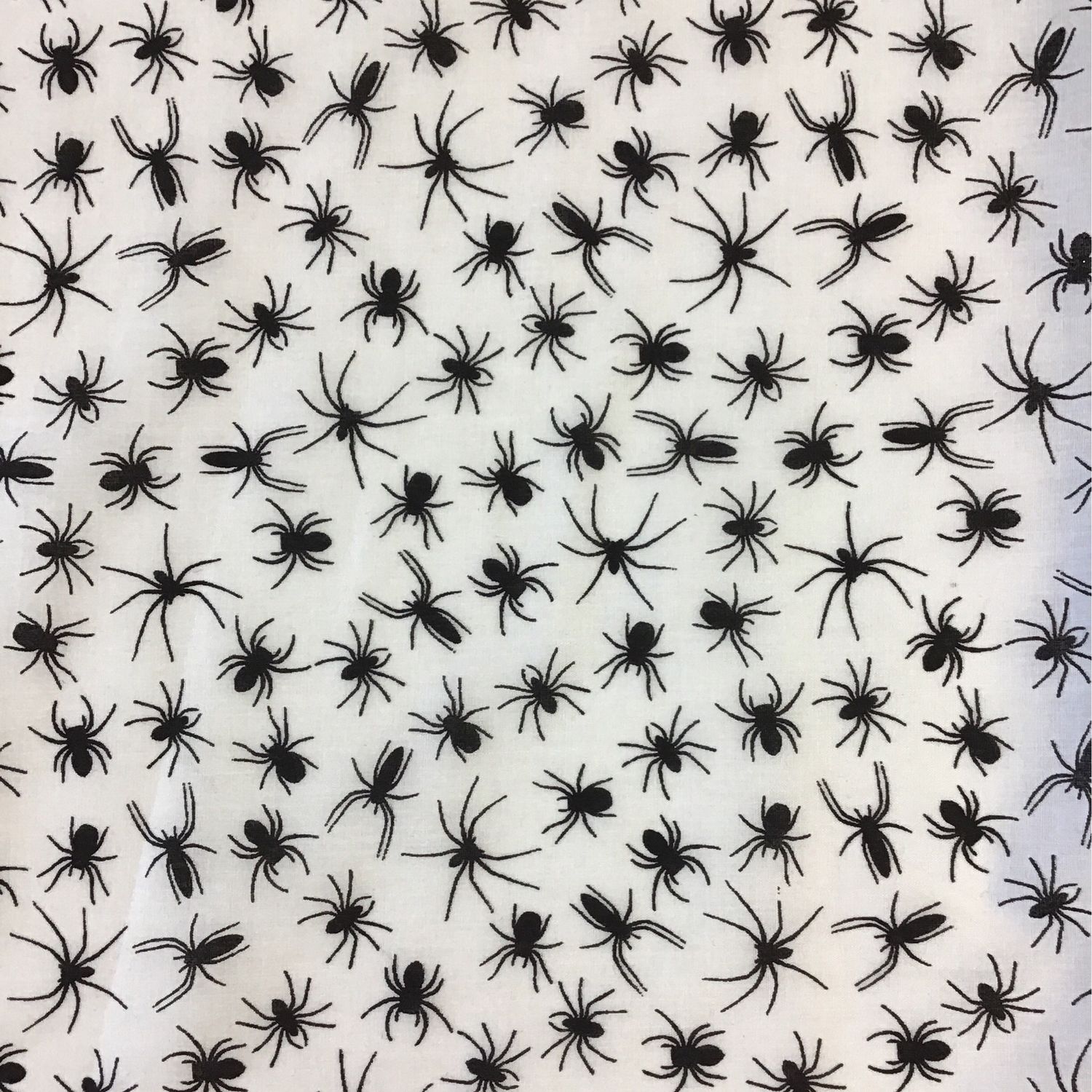 Spiders On White Polycotton
