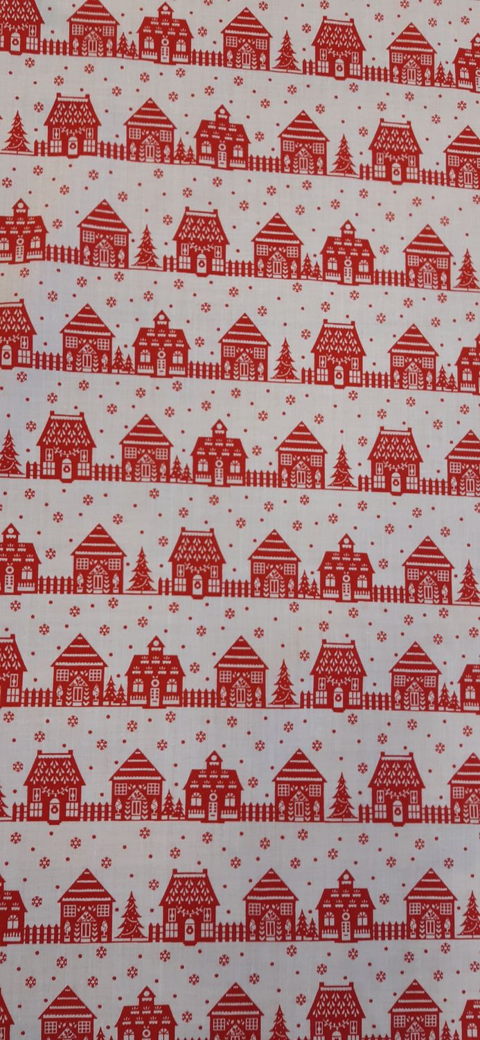 Polycotton- Christmas Houses