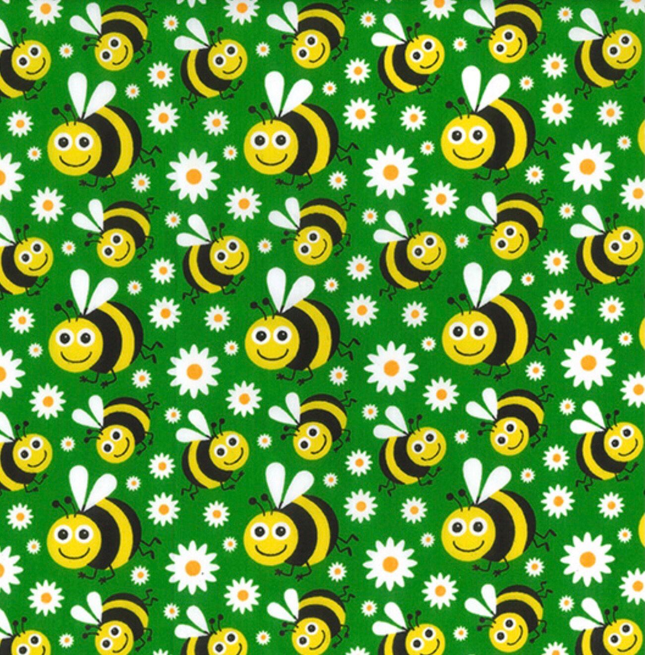 Polycotton- Cartoon Bees