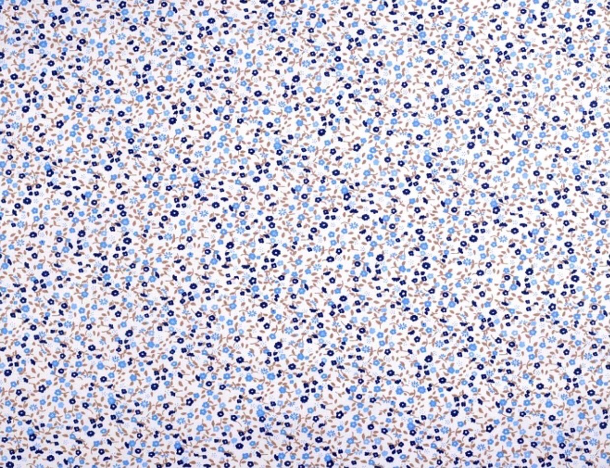 Blue Flowers On White