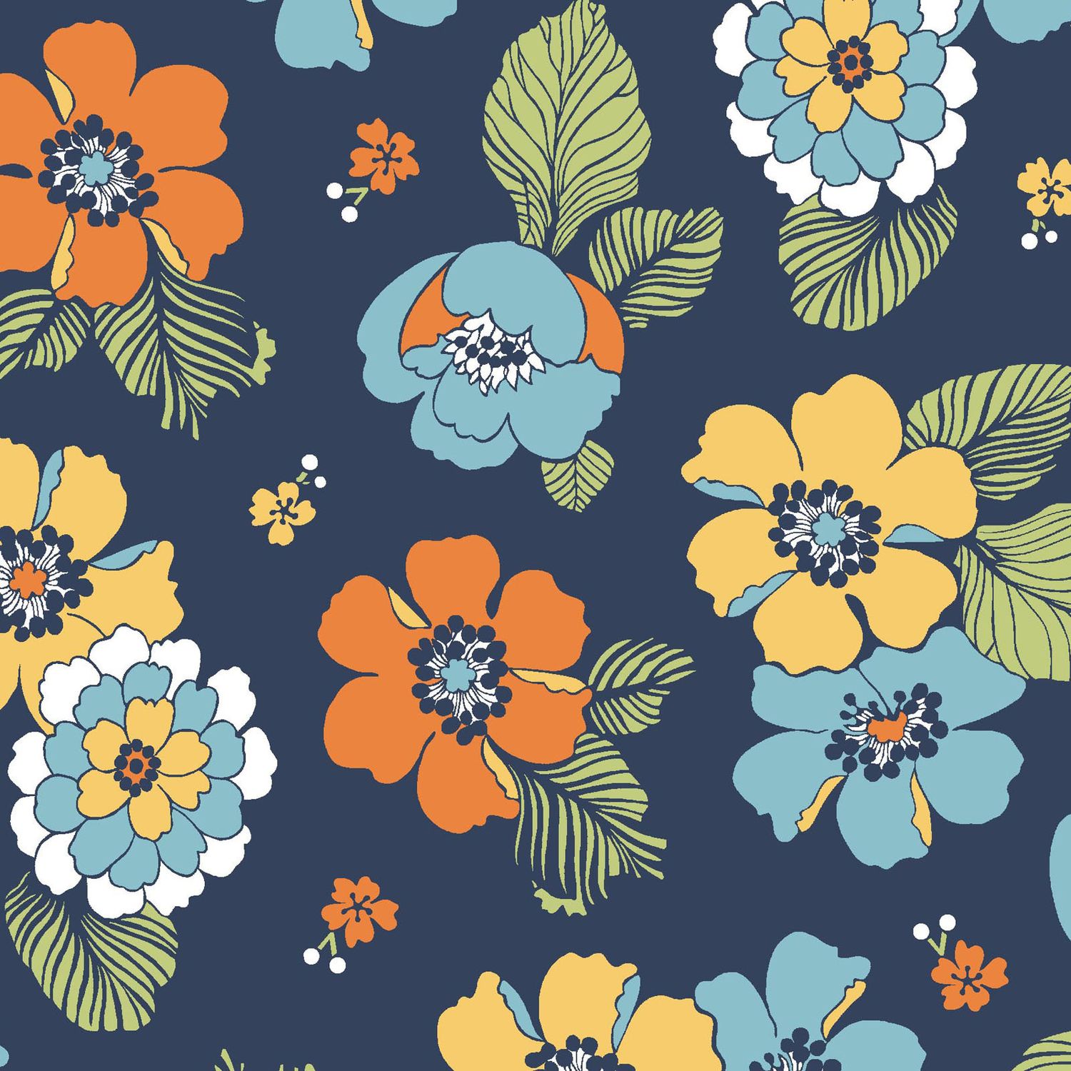 Carnaby Street Full Blooms On Navy