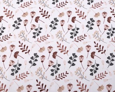 Cotton Fabric- Flowers And Leaves